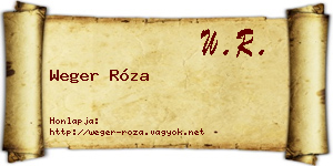 Weger Róza névjegykártya